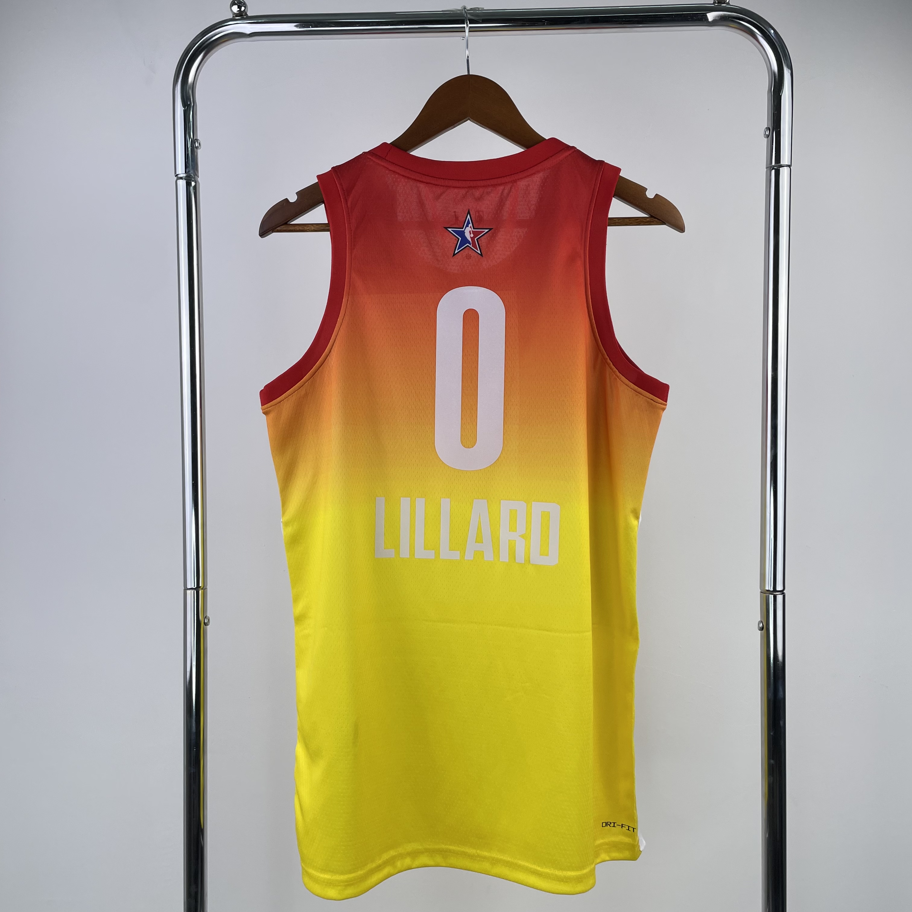 Men Portland Trail Blazers #0 Lillard Yellow All Star Jordan style Seasons 2023 NBA Jersey